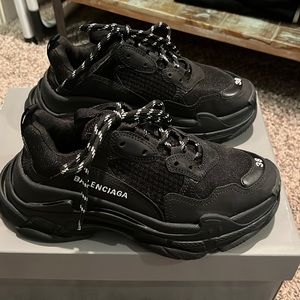 Balenciaga Black Triple S mesh combo women’s sneakers NWT Size 38